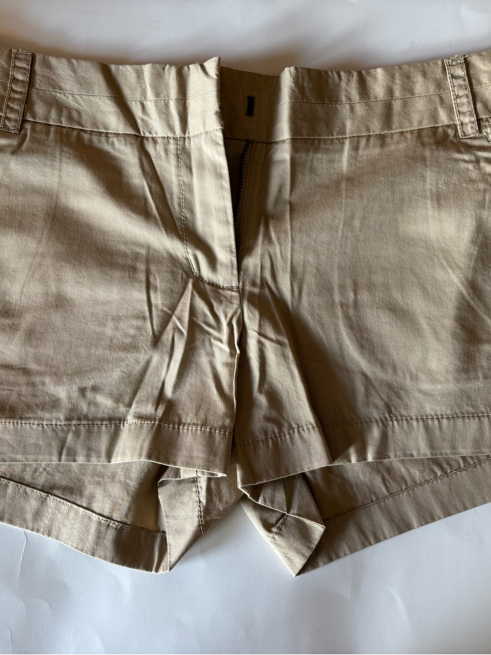 J. Crew Khaki Chino Shorts with Red-Striped Waistband